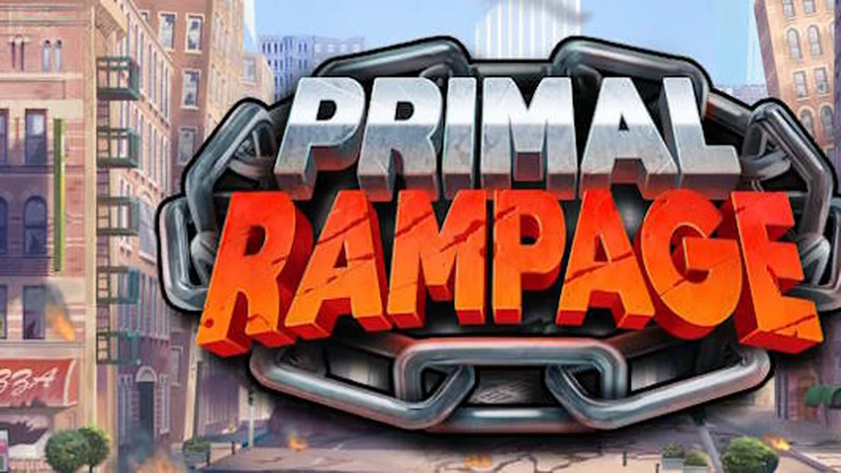 Pemandangan hutan rimbun dengan elemen slot Primal Rampage